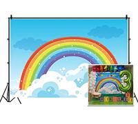 Leyiyi 6x4ft Photography Backdrop Rainbow Background Baby Baptism Baby Shower Starry Sky Cloud Skyline Vlogger Cake Table Kids Happy Birthday Summer Party Pajama Photo Portrait Vinyl Studio Prop
