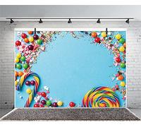 Leyiyi 6x4ft Photography Backgroud Merry Christnas Backdrop Candy Cane Lollipop Conffiti Party Cracker Chocolate Vintage Grunge Board Blank Happy Birthday Baby Shower Photo Portrait Vinyl Studio Prop