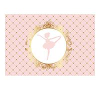 Leyiyi 7x5ft Abstract Little Girl Ballerina in Tutu Dress Dancing Pink Gold Backdrop Baby Shower Birthday Party Background Cake Dessert Table Decoration Polyester Photo Studio Props