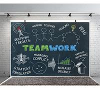 Leyiyi 7x5ft Photography Backgroud Teamwork Sketch Notes Backdrop Study Decoration Meeting Room Grunge Graffiti Chalkboard Work Together Invatition Birthday Photo Portrait Vinyl Studio Video Prop