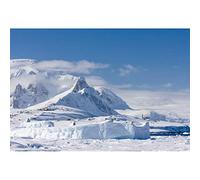 Leyiyi 7x5ft Snow-Capped Mountains Backdrop Blue Sky White Cloud Winter ICY Melting Mountain Glacier Landscape Photography Background Polar Scenery Photo Backdrop Travel Video Photo Studio Props