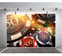Leyiyi 9x6ft Casino Chips Photography Backdrop Las Vegas Nevada Gambling House Bokeh Bargaining Chip Roulette Wheel Lucky Card Game Background Underground Bar Photo Portrait Vinyl Video Studio Prop
