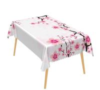 Leyiyi Romantic Cherry Blossom Tablecloth Japanese Cherry Tree Nature Rectangle Table Cloth Blossoming Floral Table Cloth Spring Summer Table Cover for Kitchen Dining Holiday Party Picnic 60x102inch