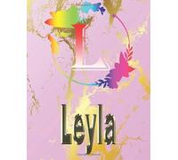 Leyla: Personalized Name Sketchbook.Monogram Initial Letter L Journal. Leyla Cute Sketchbook on Pink Marble Cover , Blank Paper 8.5 x 11 ,Great For ... Sketching, Crayon Coloring and colored pencil