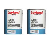 Leyland Super Leytex Matt Emulsion Paint Magnolia 5L Pack of 2