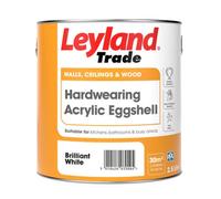 Leyland Trade Brilliant White Eggshell Emulsion Paint, 2.5L