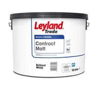 Leyland Trade Contract Brilliant White Matt Emulsion Paint, 10L