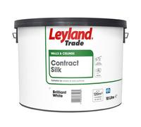 Leyland Trade Contract Brilliant White Silk Emulsion Paint, 10L
