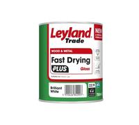 Leyland Trade Fast Drying Plus Gloss Paint Brilliant White 750ml Pack of 2 - 1
