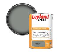Leyland Trade Hardwearing Acrylic Eggshell Emulsion Paint Husky Gray (Ppg0994-6) 5L