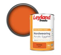 Leyland Trade Hardwearing Acrylic Eggshell Emulsion Paint Pure Orange (Ral 2004) 5L