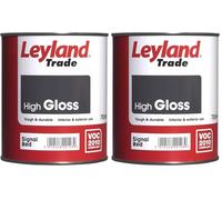 Leyland Trade - High Gloss Paint - Signal Red - 12m2 Coverage - Easy Application - High Opacity - 16 Hours Recoat Time - 750ml (Pack of 2)