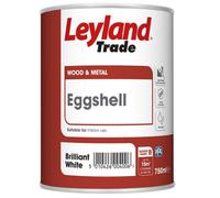 Leyland Trade Pure Brilliant White Eggshell Metal & Wood Paint, 750Ml