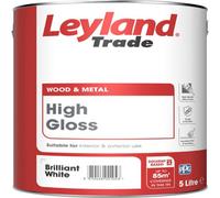 Leyland Trade Pure Brilliant White Gloss Metal & Wood Paint, 5L