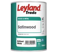 Leyland Trade Pure Brilliant White Satinwood Metal & Wood Paint, 750Ml