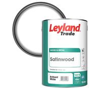 Leyland Trade Satinwood Paint Brilliant White 5L Pack of 2 - 2