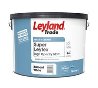Leyland Trade Super Leytex White Matt Emulsion Paint, 15L
