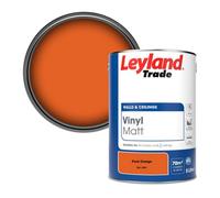 Leyland Trade Vinyl Matt Walls & Ceilings Emulsion Paint Pure Orange (Ral 2004) 5L
