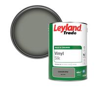 Leyland Trade Vinyl Silk Walls & Ceilings Emulsion Paint Concrete Grey (Ral 7023) - 5L