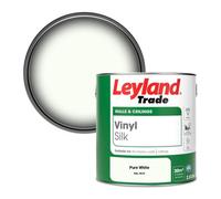Leyland Trade Vinyl Silk Walls & Ceilings Emulsion Paint Pure White (Ral 9010) - 2.5L
