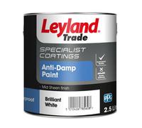 Leyland Trade - Anti-Damp Paint - Brillaint White - 2.5L