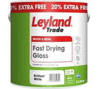 Leyland Trade - Wood & Metal - Fast Drying Gloss - Brilliant White - 20% Extra - 3L