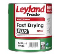 Leyland Trade - Wood & Metal - Fast Drying Plus - Gloss - Brilliant White - Enhanced Durability - Excellent Flow & Professional Finish - 2.5L