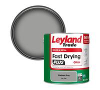 Leyland Trade Wood & Metal Fast Drying Plus Gloss Paint Platinum Grey (Ral 7036) 2.5L
