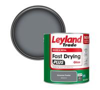 Leyland Trade Wood & Metal Fast Drying Plus Gloss Paint Victorian Pewter (Ppg1013-5) 2.5L