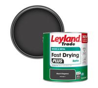 Leyland Trade Wood & Metal Fast Drying Plus Satin Paint Black Elegance (Ppg1004-7) 2.5L
