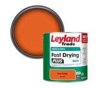 Leyland Trade Wood & Metal Fast Drying Plus Satin Paint Pure Orange (Ral 2004) 2.5L
