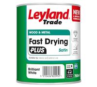 Leyland Trade - Wood & Metal - Fast Drying - Satin - Brilliant White - - Enhanced Durability - Excellent Flow & Professional Finish - 750ml