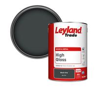 Leyland Trade Wood & Metal High Gloss Paint Black Grey (Ral 7021) 5L