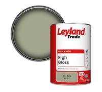 Leyland Trade Wood & Metal High Gloss Paint Olive Sprig (Ppg1125-4) 5L