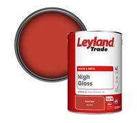 Leyland Trade Wood & Metal High Gloss Paint Pure Red (Ral 3028) 5L
