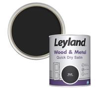 Leyland Wood & Metal Quick Dry Satin, Black, 750ml