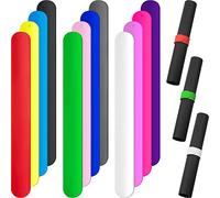 Leyndo 12 Pcs Wrapping Paper Roll Holder Clips Silicone Snap Bands Covered Metal Strips Flip 1 x 9 in Vinyl Roll Poster Holder for Christmas Wedding Graduation Gift Wrapping (Multi Colors)