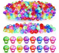 Leyndo 150 Pcs LED Light up Rings Bumpy Jelly Rubber Rings, Glow Ring LED Glow in The Dark Party Favors Finger Lights for Kids Birthday Christmas Party Supplies Concert Shows (Colorful Spiky Ball)