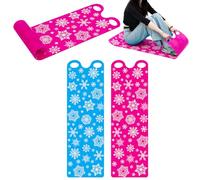 Leyndo 2 Pcs 54" Large Snow Sled for Adults Snowflake Slider Mat Sledding Equipment Snow Lightweight Roll up Snowboard for Christmas Winter Ski Outdoor Game(Light Blue, Pink)