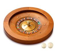 Leyndo 20 Inch Wooden Roulette Wheel with 4 Roulette Balls Casino Grade Precision Bearings Roulette Wheel Turntable Leisure Table Games for Home Professional Use or Night Party, Party Game