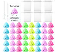 Leyndo 25 Sets Humorous Gifts, Inspirational Poop Sets Bulk,Mini Positive Poop Figures Pun Note Cards and Bags Favors Bulk for Prank Hide Seek Goodie Bags Stuffers Crafts Party Decor (Multicolor)