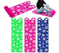 Leyndo 3 Pcs 54" Large Snow Sled for Adults Snowflake Slider Mat Sledding Equipment Snow Lightweight Roll up Snowboard for Christmas Winter Ski Outdoor Game(Dark Blue, Pink, Green)