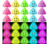 Leyndo 30 Pcs Luminous Poop Figures Small Inspirational Poop Bulk Glow in the Dark Fake Poop Toys for Prank Hide and Seek Goodie Piñata Bags Stuffers Party Favors Prizes Interactive Gag Gifts