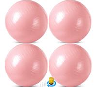 Leyndo 4 Pcs 26 Inch Yoga Exercise Ball Pilates Pregnancy Birthing Fitness Ball with Quick Pump Anti Burst for Improved Posture, Balance, Yoga, Pilates, Training(Light Pink)
