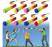 Leyndo 8 Pcs 26 Inch Throw and Catch Balls with Rainbow Tail, Fun Colorful Sports Comet Balls Playground Toys for School Classroom Beach Outdoor Camping Healthy and Fun Games (Mixed Color)
