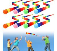 Leyndo 8 Pcs Throw and Catch Balls with Rainbow Tail, Fun Colorful Sports Comet Balls Playground Toys for School Classroom Beach Outdoor Camping Healthy and Fun Games (Multi Color,35.43 Inch)