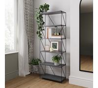 Leyo Grey 6 Tier Bookcase Tall Storage Shelving Unit for Home / Office