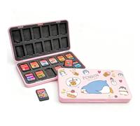 Leyoceur Game Case Holder for Switch 2&SwitchOLED&Switch&Switch Lite, 24 Card Slots, Hard Shell, Foam Lining,Pink,Shockproof Portable Storage Box