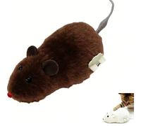 Leyoceur Realistic Plush Wind-Up Mouse Cat Toy - Interactive Self-Play Toy for Indoor Cats, Pet-Safe Non-Toxic & Scratch-Resistant