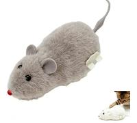 Leyoceur Realistic Plush Wind-Up Mouse Cat Toy - Interactive Self-Play Toy for Indoor Cats, Pet-Safe Non-Toxic & Scratch-Resistant